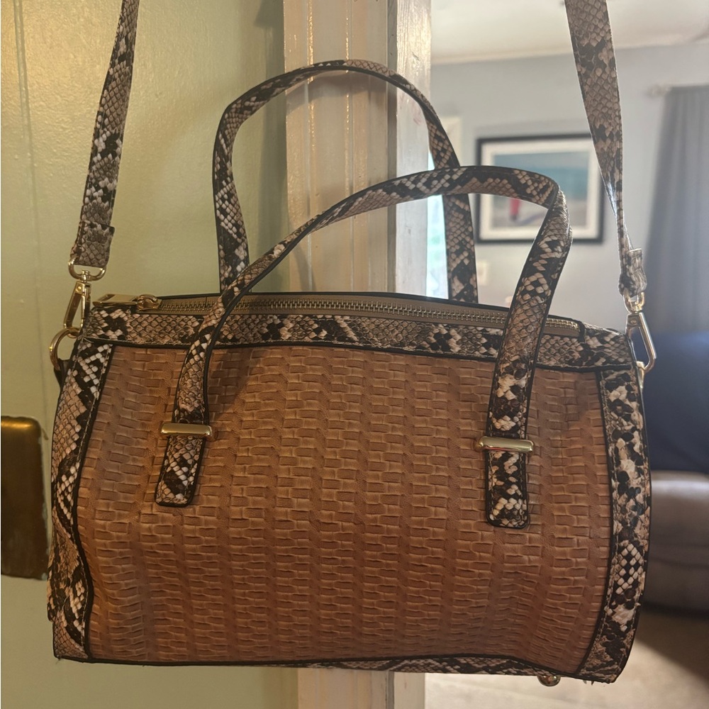 Elegant Brown and Black Satchel